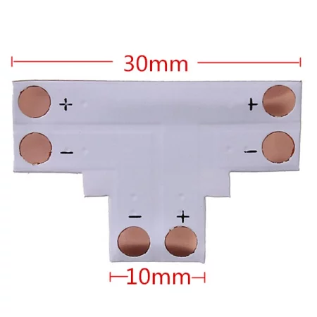 T pre LED pásiky, 2-pin, 10mm | AMPUL.eu