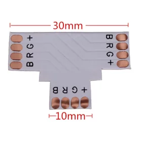 T til LED-strips, 4-pin, 10mm, AMPUL.eu