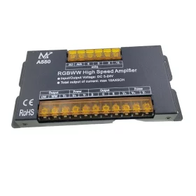 Amplifier for RGBWW LED strips, 5x10A, 5V-24V | AMPUL.eu