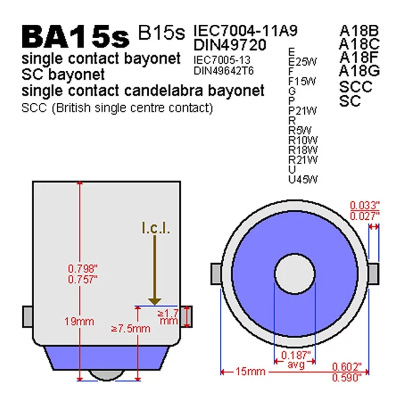BA15S, COB 5W LED - Weiß