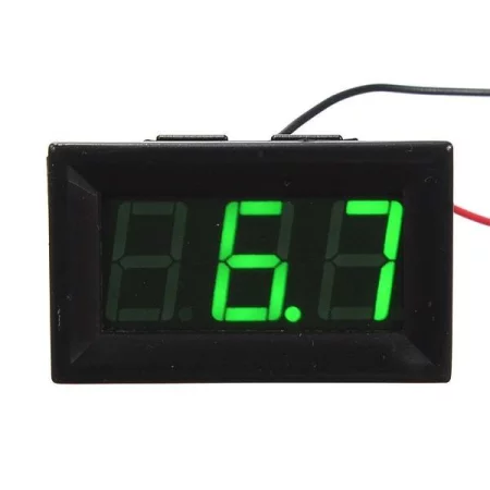 Voltmètre numérique 3,2V - 30V, rétroéclairage vert |