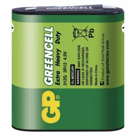 Fladt zink-kul-batteri 4,5V, GreenCell 312G | AMPUL.eu
