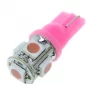 LED 5x 5050 SMD foglalat T10, W5W - rózsaszínű | AMPUL.eu