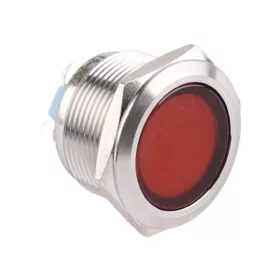 LED kontrolka kovová, priemer 25mm, montážny priemer 22mm | AMPUL.eu