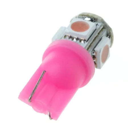 LED 5x 5050 SMD socket T10, W5W - Pink | AMPUL.eu