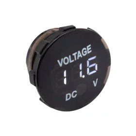 Digital voltmeter circular 6V - 33V, white backlight | AMPUL.eu