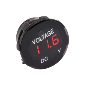 Digital voltmeter cirkulär 6V - 33V, röd bakgrundsbelysning