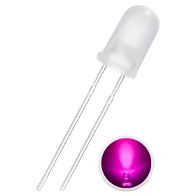 LED dioda 5 mm, roza difuzna | AMPUL.eu
