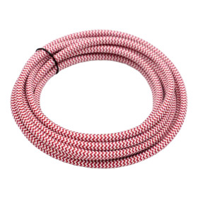 Cablu retro rotund, sârmă cu înveliș textil 2x0,75mm, roșu-alb |