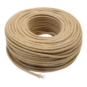 Retro cable round, wire with textile cover 2x0.75mm², linen