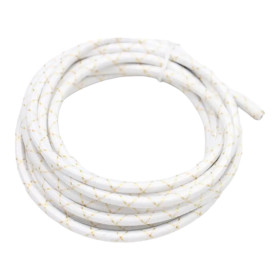 Retro kör kábel, huzal textil borítással 2x0,75mm², fehér-arany |