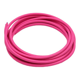 Retro rundt kabel, ledning med tekstilbetræk 2x0,75mm, mørk pink |