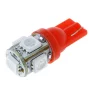 LED 5x 5050 SMD socket T10, W5W - Red, 24V | AMPUL.eu