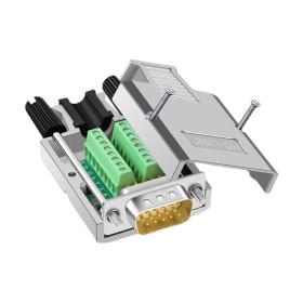 Conector D-SUB DE15 (DB15) cablu metalic, tată cu șuruburi/piulițe
