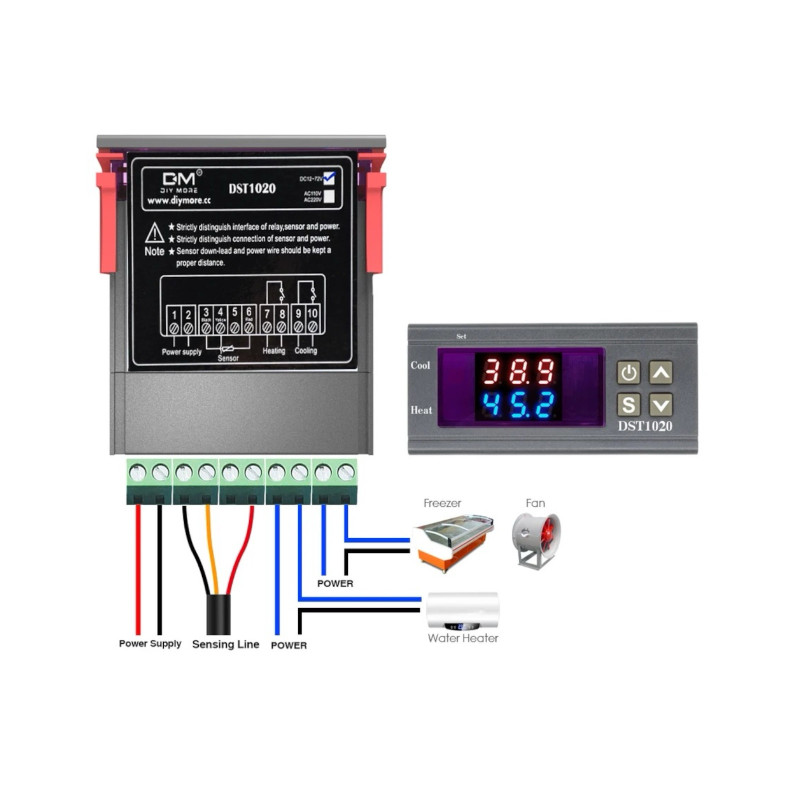 Kopie von Digitaler Thermostat STC-1000 mit externem Fühler -50°C