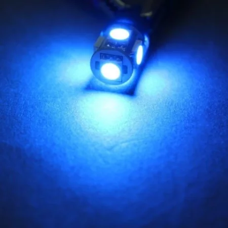 LED 5x 5050 SMD Fassung T10, W5W - Blau, 24V