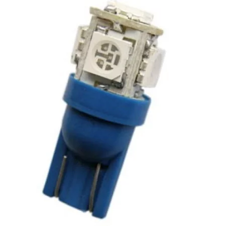 LED 5x 5050 SMD socket T10, W5W - Blue, 24V | AMPUL.eu