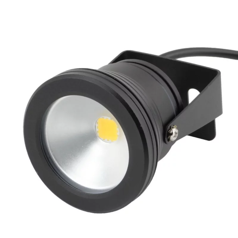 LED Spotlight waterproof black 12V, 10W, white
