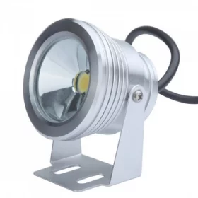 LED Reflektor vodotěsný stříbrný 12V, 10W, bílá, AMPUL.eu