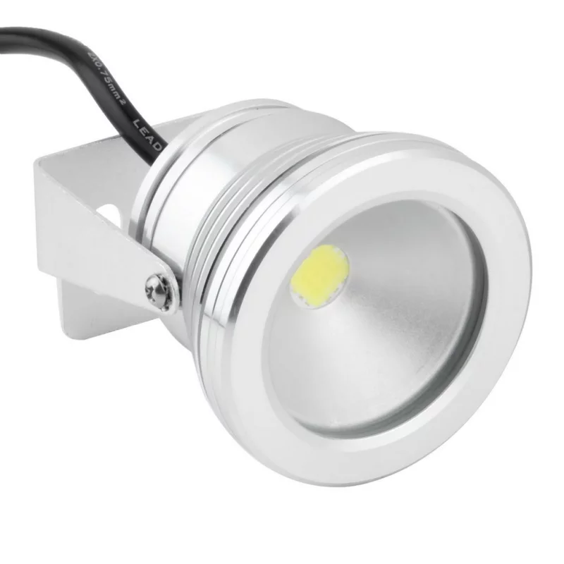 LED-Strahler wasserdicht silber 12V, 10W, warmweiß