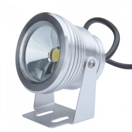 LED Reflektor vodotěsný stříbrný 12V, 10W, teplá bílá |