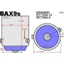 BAX9S, LED 5x 5050 SMD - Blau | AMPUL.eu