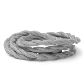 Retro kabelspiral, tråd med tekstilkappe 2x0.75mm, grå |