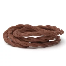 Retro kabelspiral, tråd med textilöverdrag 2x0.75mm, brun |