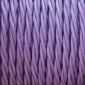 Retro kabelspiral, tråd med textilöverdrag 2x0.75mm, lila |