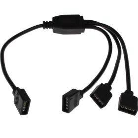 Divisor de cable para cintas RGB, negro, 3 salidas, AMPUL.eu