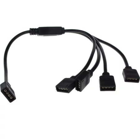 Rozbočka káblová pre RGB pásky, čierna, 4x výstup | AMPUL.eu