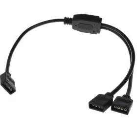 Rozbočka káblová pre RGB pásky, čierna, 2x výstup | AMPUL.eu