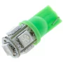 LED 5x 5050 SMD foglalat T10, W5W - zöld | AMPUL.eu