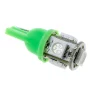 LED 5x 5050 SMD foglalat T10, W5W - zöld | AMPUL.eu