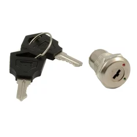 Safety key switch, round ON-OFF, chrome | AMPUL.eu