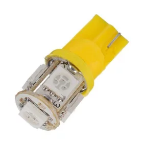 LED 5x 5050 SMD foglalat T10, W5W - sárga | AMPUL.eu