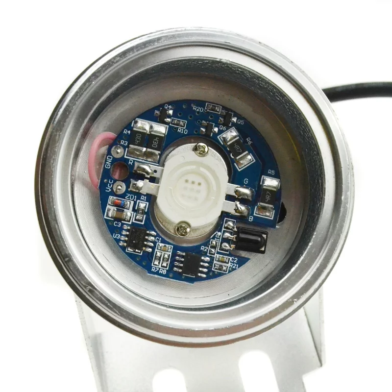 Faretto LED impermeabile argento 12V, 10W, RGB
