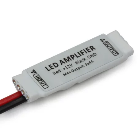 Mini-amplificator pentru benzi RGB pe conectori, 3x4A, 12V