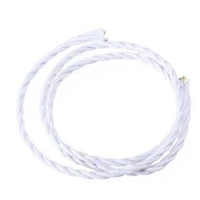 Retro cable spiral, wire with textile cover 3x0.75mm, white