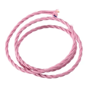 Retro kabelspiral, tråd med textilöverdrag 3x0.75mm, rosa |