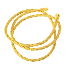 Retro kabelspiral, tråd med textilöverdrag 3x0.75mm, gul |