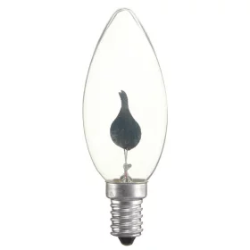 Ljuslampa med imiterad låga 3W, E14, oval | AMPUL.eu