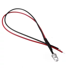 LED-Diode 5mm mit Widerstand, 20cm, Rot, AMPUL.eu