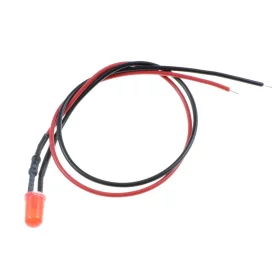 LED dioda 5 mm z uporom, 20 cm, rdeča razpršena | AMPUL.eu