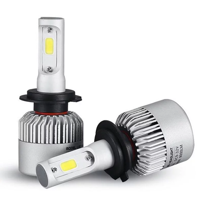 Set of LED car bulbs with socket H7, COB LED, 4000lm,