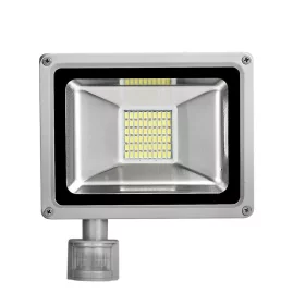 Vandtæt LED-spotlight med PIR-sensor, 30w, IP65, hvid |