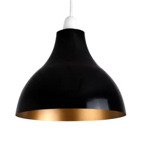 Suspension luminaire Sculp, black, golden parabola |