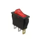 Rectangular rocker switch with backlight, red 250V/15A |
