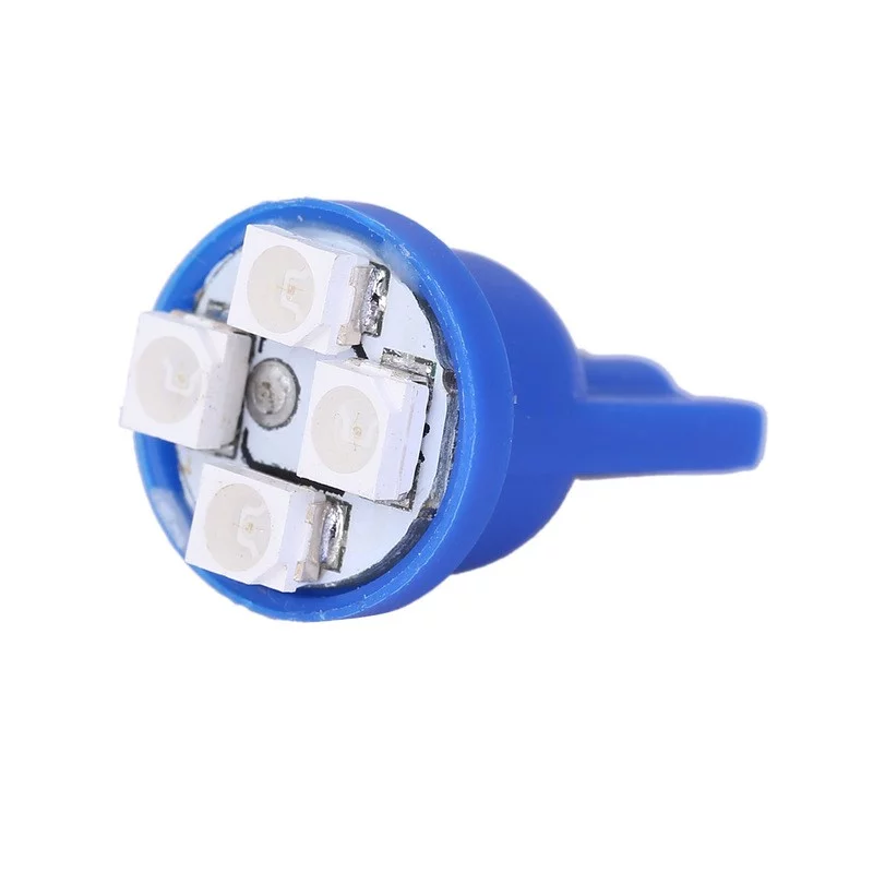 Ampoule Led T10 - culot W5W - 5 leds smd 5050 - Bleu