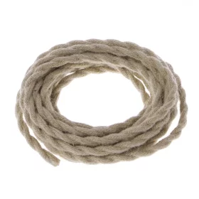 Retro spiral cable, wire with textile cover 2x0.75mm, linen | AMPUL.eu